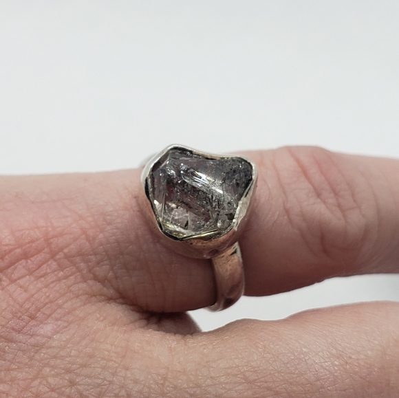 Herkimer Quartz Ring 925 Silver - Picture 5 of 16